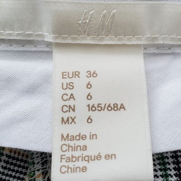 H&M Green Plaid Skinny Trousers - Picture 7 of 9